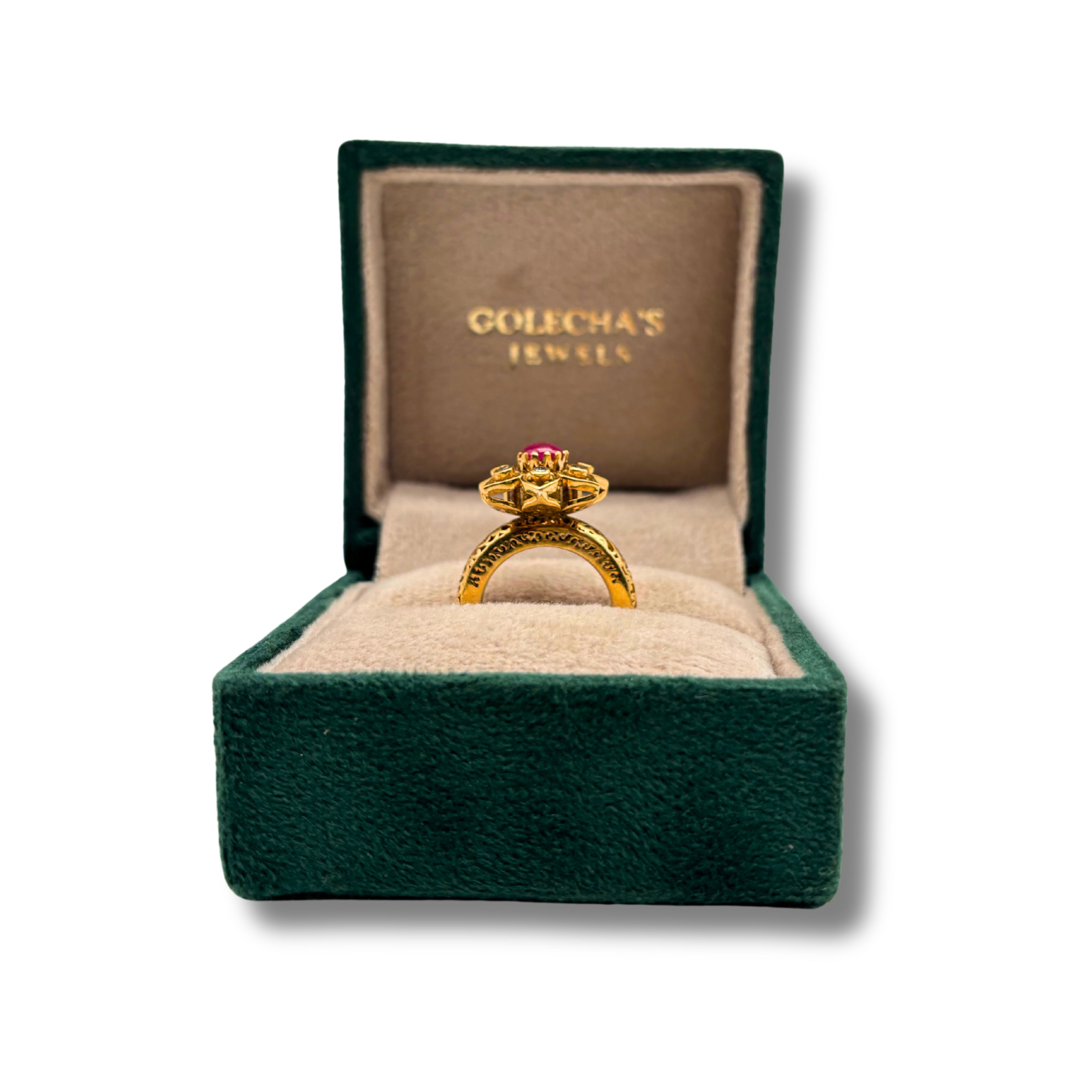 The Ruby Rosette Silver Ring