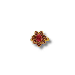 The Ruby Rosette Silver Ring